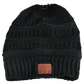 Knitted Beanie Hat Bluetooth 5.0 Headset - Black