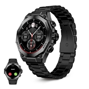 Ksix Titanium AMOLED Smartwatch -bracelet acier inoxydable et silicone - noir