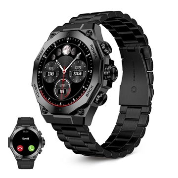 Ksix Titanium AMOLED Smartwatch -bracelet acier inoxydable et silicone - noir