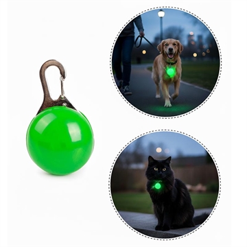 Pendentif lumineux LED pour collier d\'animal de compagnie - Lumière de sécurité antiperte pour chiens et chats - Vert
