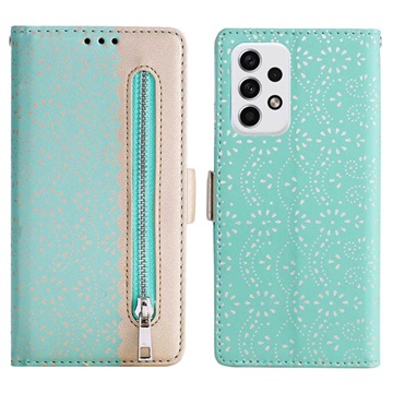 Étui Portefeuille Samsung Galaxy A23 Lace Pattern - Vert