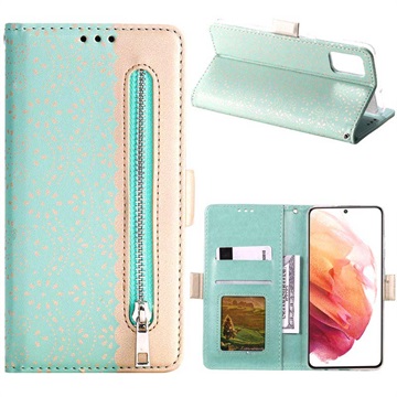 Étui Portefeuille Samsung Galaxy A53 5G Lace Pattern - Vert