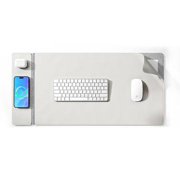 Grand sous-main avec chargeur sans fil 15W pour smartphone/écouteurs - Gris