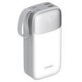 Batterie externe Ldnio PQ30 avec câbles USB-C/Lightning - 30000mAh - Blanc