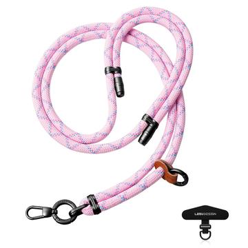 Leeu Design Lanière de téléphone universelle à rayures - 160cm, 8mm - Rose
