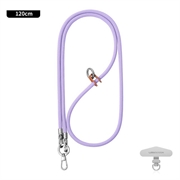 Lanière de téléphone universelle et élégante Leeu Design - 120cm, 6mm - Violet