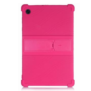 Étui Lenovo Tab M10 Gen 3 en silicone avec béquille - Rose vif