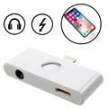 Adaptateur Audio Lightning & 3.5mm avec Touche Accueil pour iPhone X - Argenté