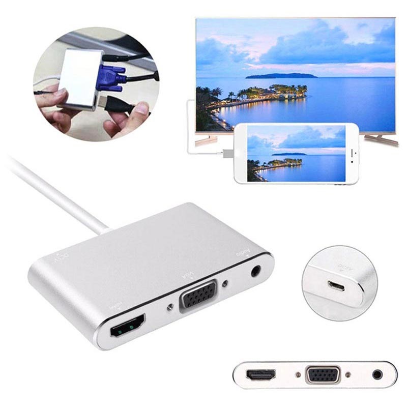 Adaptateur Lightning / HDMI, VGA, Audio, MicroUSB - iPhone, iPad, hdmi  adaptateur iphone 