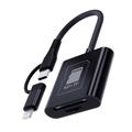 Lecteur de cartes Lightning/Type-C pour cartes TF/SD - Noir