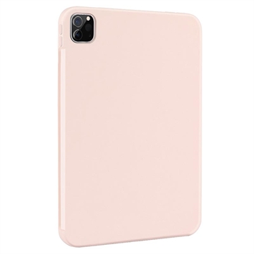 CoqueiPad Air 13 (2024)/iPad Pro 12.9 2018/2020/2021/2022 en Silicone Liquide - Rose