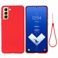 Coque Samsung Galaxy S21 FE 5G en Silicone Liquide - Rouge