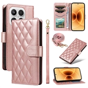 Étui Xiaomi 17 portefeuille matelassé luxueux - Or rose