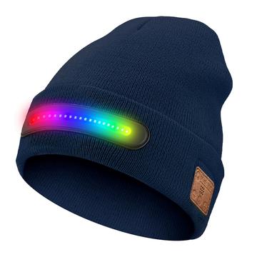 M1-BTD4 Bonnet LED avec Bluetooth 5.4 et haut-parleurs stéréo - Bleu