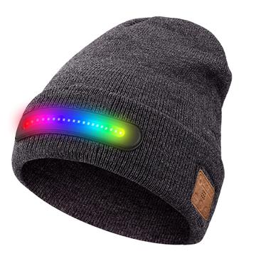 M1-BTD4 Bonnet LED avec Bluetooth 5.4 et haut-parleurs stéréo - Gris