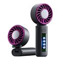 Ventilateur de refroidissement pliable M814 avec écran dynamique - 3000mAh - Gris foncé / Violet