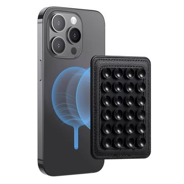 MC-W18 Porte-téléphone magnétique à ventouse en silicone - Noir