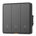 MG-KG126 Interrupteur intelligent à radar Zigbee / Interrupteur mural à détecteur humain - 3 groupes, 1 voie - Noir