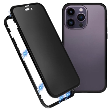 Coque Magnétique iPhone 15 Pro avec Verre Trempé de Confidentialité - Noire