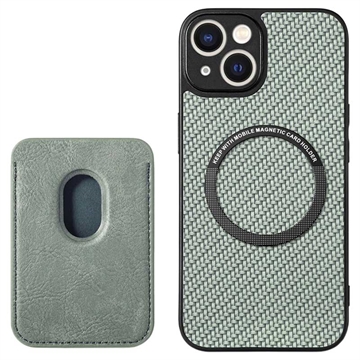 Coque iPhone 15 avec Porte-Cartes - Fibre de Carbone