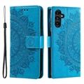 Étui Portefeuille Samsung Galaxy A34 5G Mandala Série - Bleu