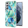 Coque Samsung Galaxy S21 FE 5G en TPU Marble Pattern Galvanisé IMD