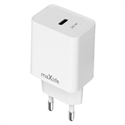 Chargeur USB-C Maxlife MXTC-13 20W avec recharge rapide PD/QC - Blanc