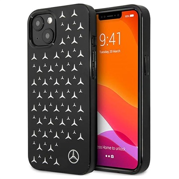 Coque iPhone 13 Mercedes-Benz Stars Pattern - Noire