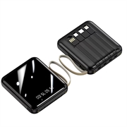 Mini Batterie Externe 20000mAh - 2x USB, Lightning, USB-C, MicroUSB - Noir
