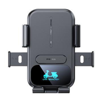 Support de téléphone/chargeur sans fil pour moto - 15W - Noir