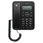 Téléphone fixe filaire Motorola CT202 avec haut-parleur mains libres - Noir