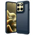 Coque Motorola Edge (2026) en TPU Brossé - Fibre de Carbone - Bleue