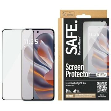 Protecteur d\'écran en verre trempé Motorola Edge 50 Neo PanzerGlass Safe Ultra-Wide Fit - 9H - Bordure noire