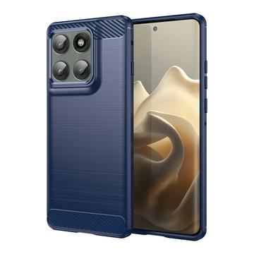 Coque Motorola Edge 60 Pro/Edge (2025) en TPU Brossé - Fibre de Carbone - Bleue
