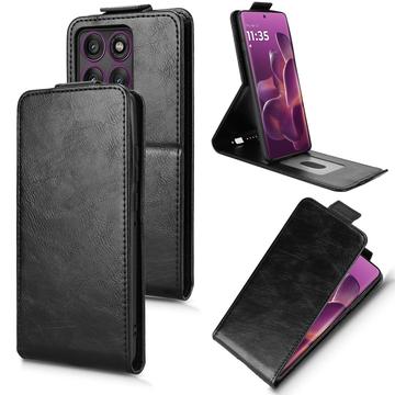 Étui à rabat vertical Motorola Edge 60 Pro avec support - Noir