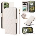 Étui Motorola Edge 70 portefeuille matelassé luxueux - Blanc