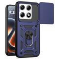 Coque Hybride Motorola Edge 70 Pro à Anneau Rotatif avec Protection pour Appareil Photo - Bleue