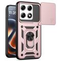 Coque Hybride Motorola Edge 70 Pro à Anneau Rotatif avec Protection pour Appareil Photo - Rose Doré