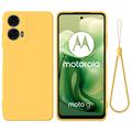 Coque Motorola Moto G04/G24 en Silicone Liquide - Jaune