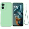 Coque Motorola Moto G05/E15 en silicone liquide avec dragonne - Verte