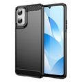 Coque Motorola Moto G06/G06 Power en TPU Brossé - Fibre de Carbone - Noire