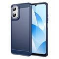 Coque Motorola Moto G06/G06 Power en TPU Brossé - Fibre de Carbone - Bleue