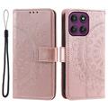 Étui Portefeuille Motorola Moto G37 Power Mandala avec dragonne - Rose