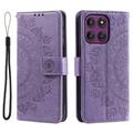 Étui Portefeuille Motorola Moto G37 Power Mandala avec dragonne - Violet