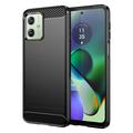 Coque Motorola Moto G54 en TPU Brossé - Fibre de Carbone