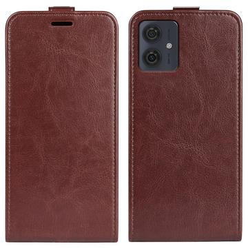 Étui à Rabat Vertical Motorola Moto G54 avec Porte-Cartes - Marron