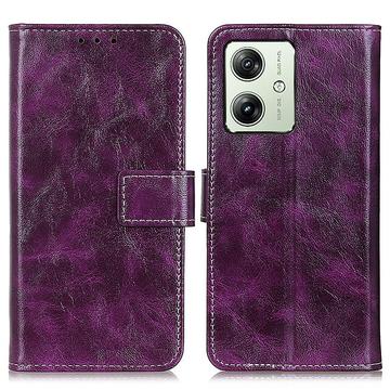 Étui Portefeuille Motorola Moto G54 avec Fermeture Magnétique - Violet