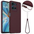 Coque Motorola Moto G75 en Silicone Liquide - Compatible MagSafe - Vin Rouge