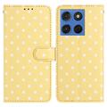 Étui portefeuille Motorola Moto G77/G67 à motifs de pois - Jaune