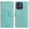 Étui Portefeuille Motorola Moto G86 - Série Butterfly - Cyan